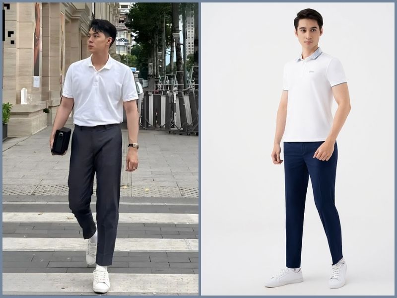 quần tây áo polo nam áo polo quần tây