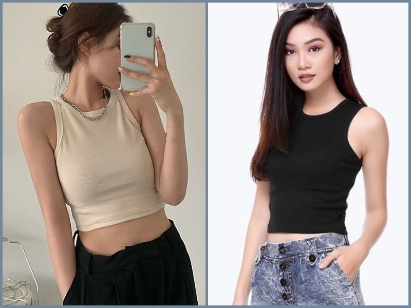 Áo ba lỗ dáng croptop