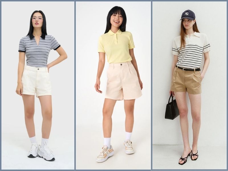 áo polo nữ mặc với quần gì áo polo nữ phối với quần gì