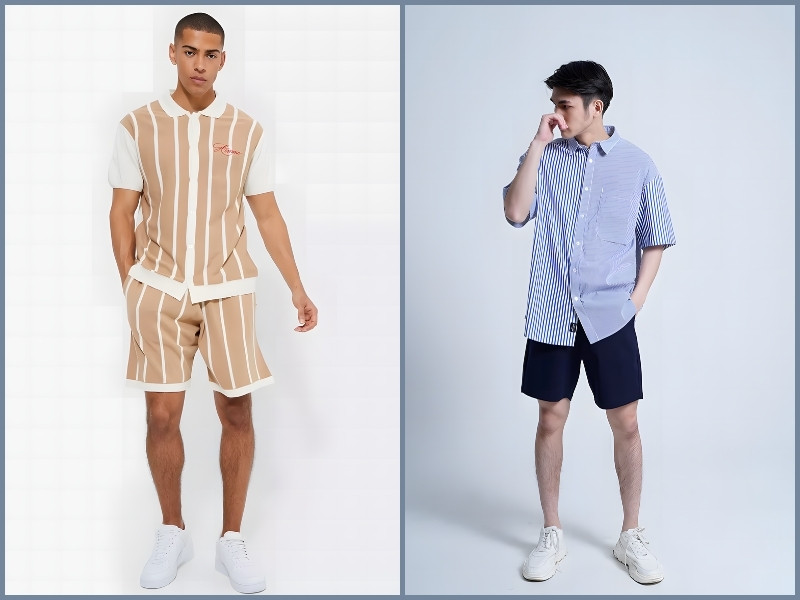 cách phối áo sơ mi với quần short nam