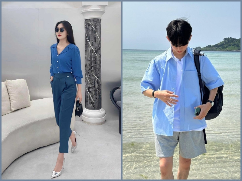 áo xanh dương mặc với quần màu gì áo xanh dương mặc với quần màu gì