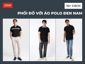 phối đồ với áo polo đen nam