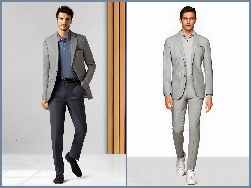 mặc vest với áo phông có cổ