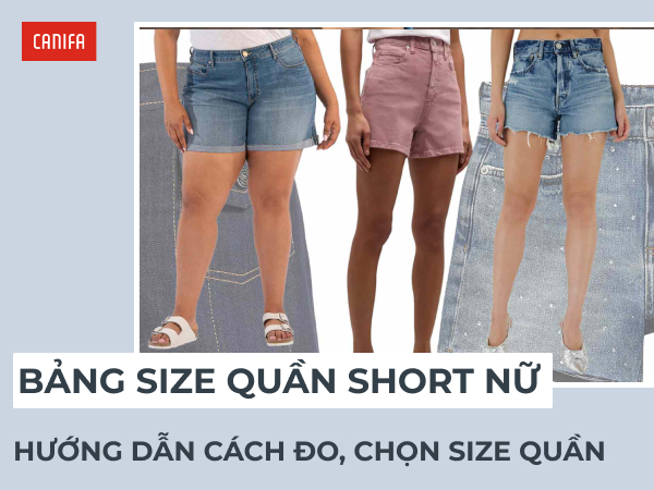 bảng size quần short nữ