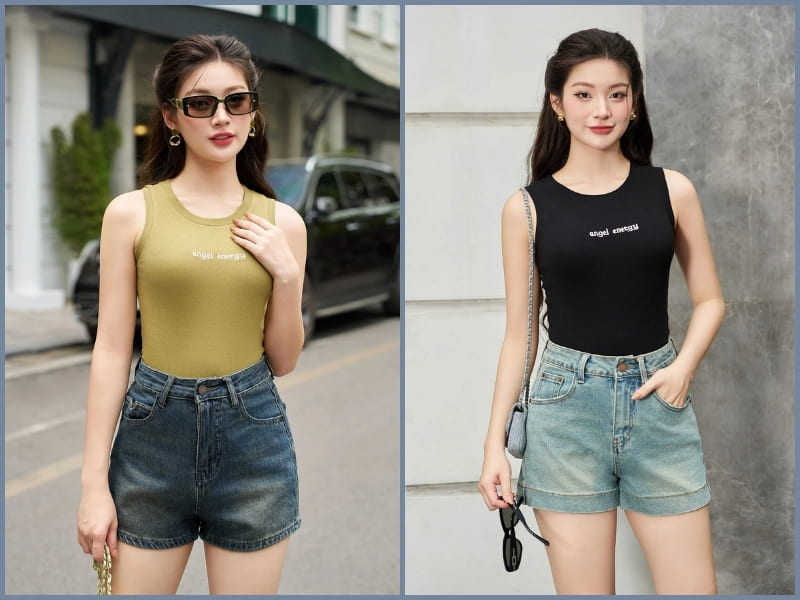 mix áo tank top nữ
