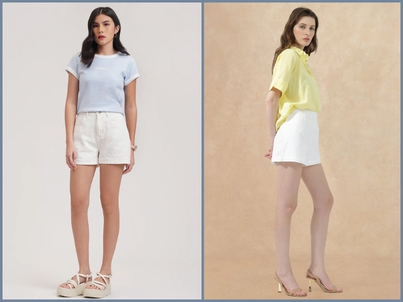 quần short trắng mặc với áo màu gì quần short trắng nữ mặc với áo gì