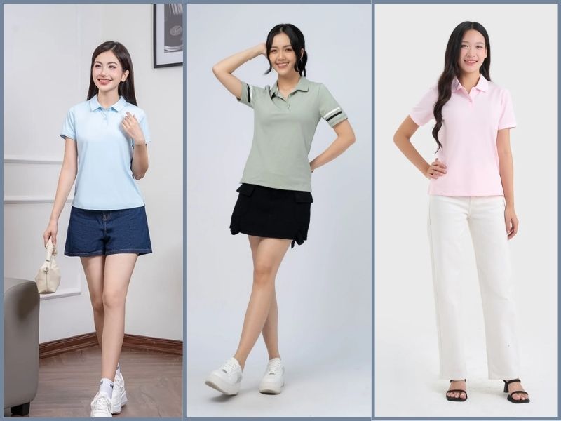 phối đồ với áo polo nữ áo polo nữ mặc với gì