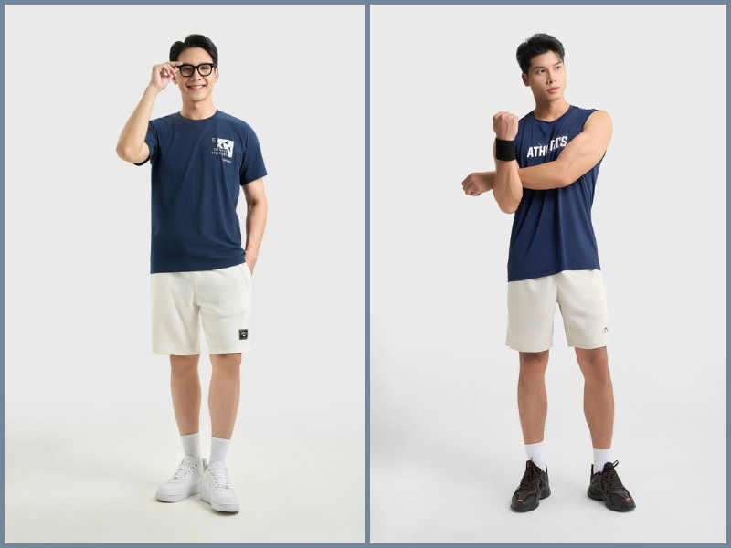quần short trắng mặc với áo màu gì nam