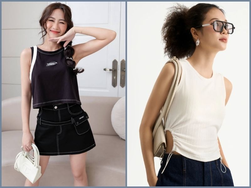 phối áo ba lỗ nữ