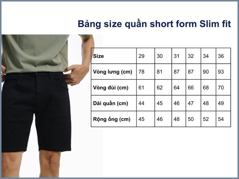 cách chọn size quần short nữ