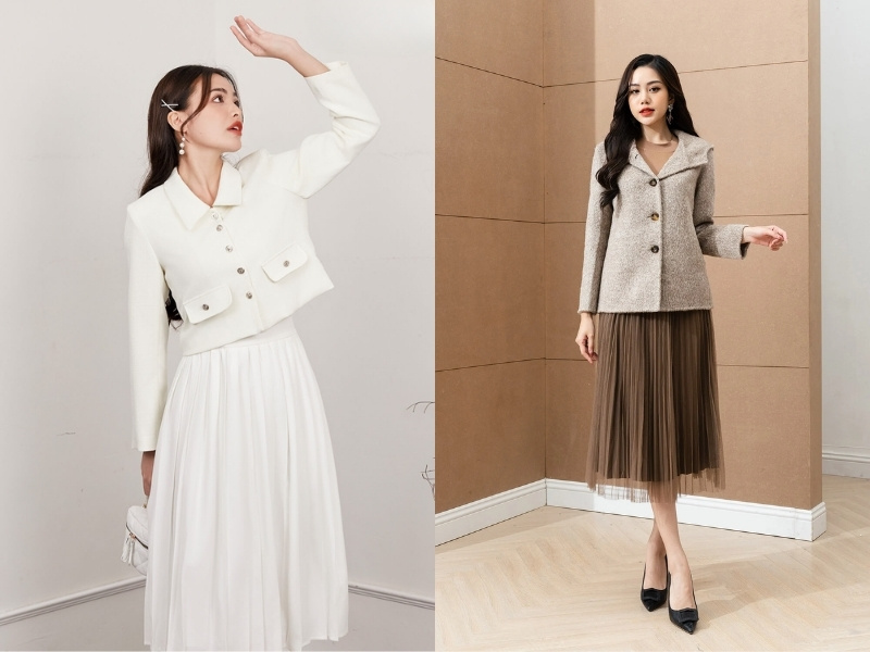 phối đồ với chân váy dài