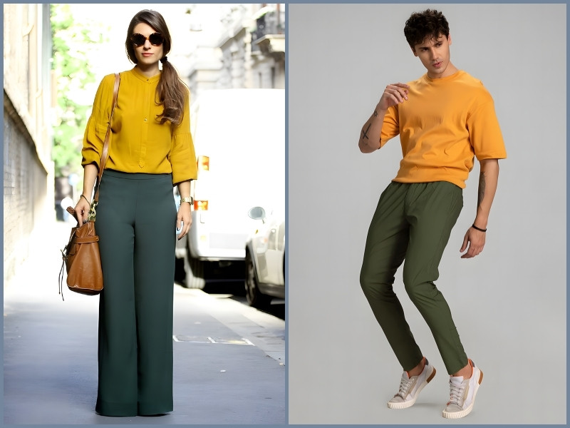quần xanh lá phối áo màu gì nam