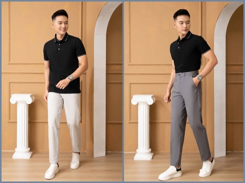 phối đồ với áo polo đen nam phối đồ với áo polo đen nam