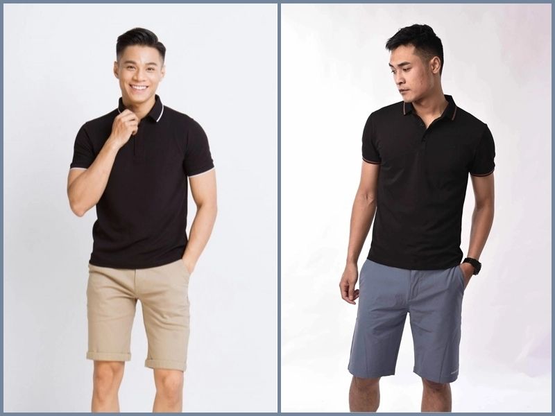 áo polo đen mặc với quần gì áo polo đen phối với quần gì