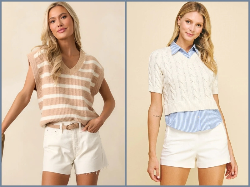 quần short trắng nữ mặc với áo gì