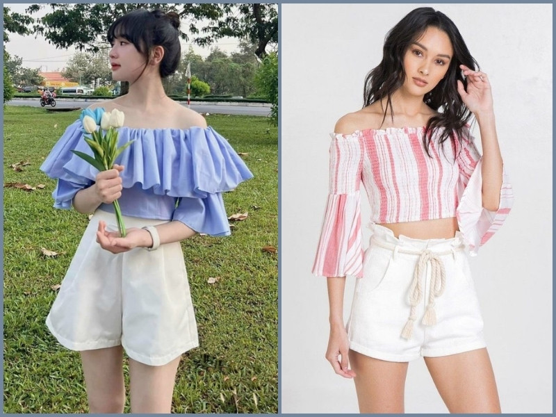 quần đùi trắng mặc với áo gì quần short trắng nữ mặc với áo gì