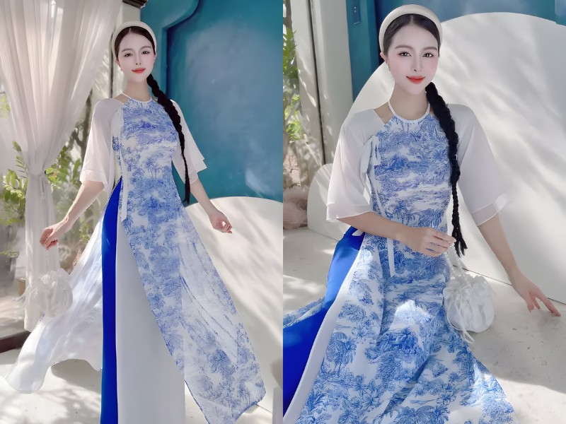 áo dài trắng quần xanh dương