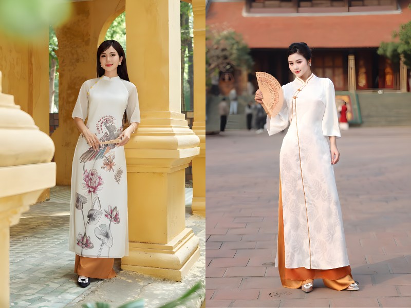 áo dài trắng kết hợp quần màu gì