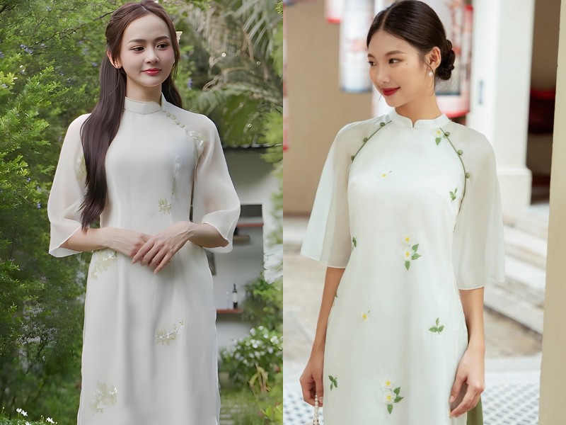 áo dài trắng quần xanh lá cây