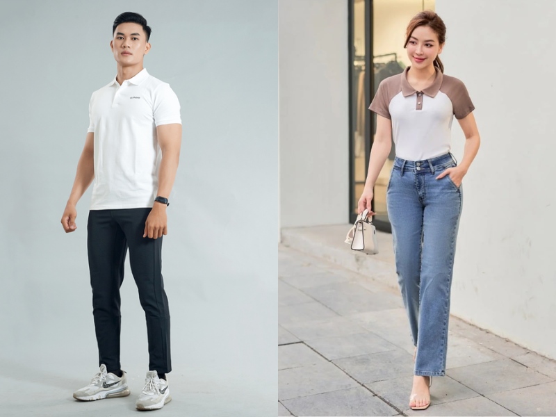 Áo polo kết hợp quần dài
