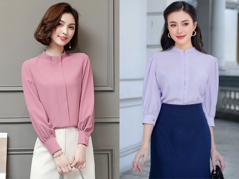 Áo sơ mi cổ trụ
