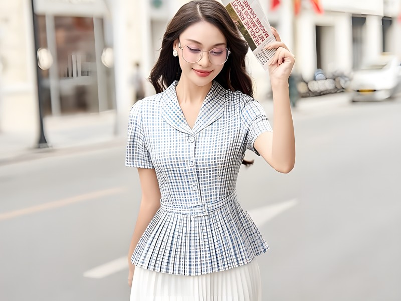 phối đồ với chân váy dài trắng