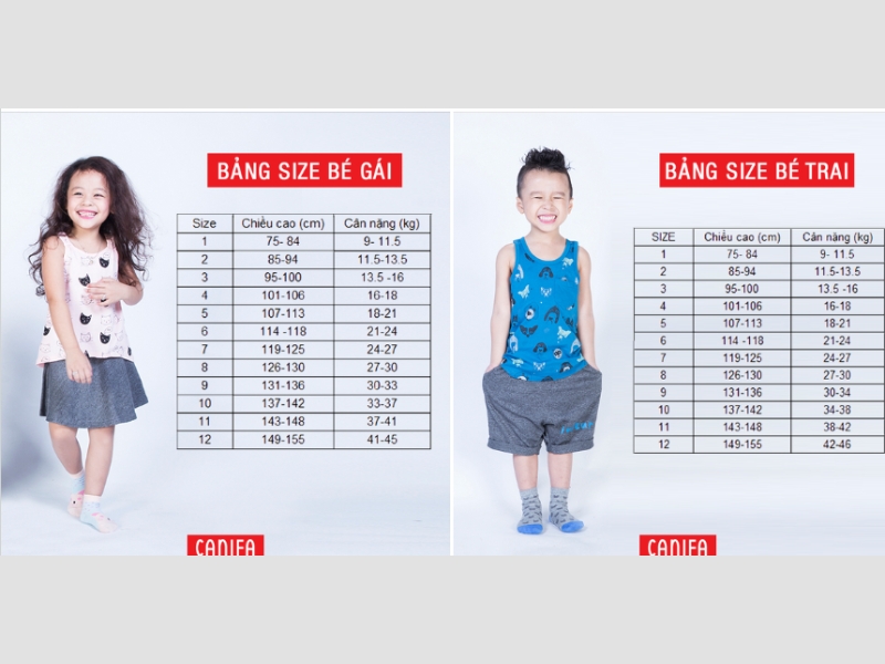 Chọn theo chiều cao và số đo khi chưa ăn nhiều