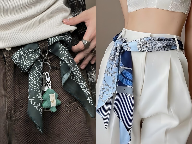 cách đeo khăn bandana vào quần