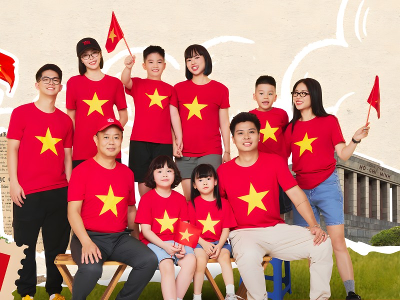 áo cờ đỏ sao vàng cho trẻ em