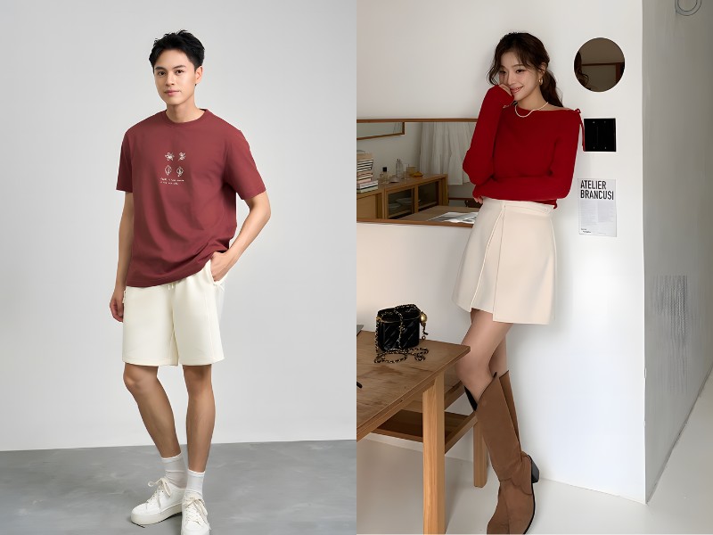 màu đỏ kết hợp với màu gì