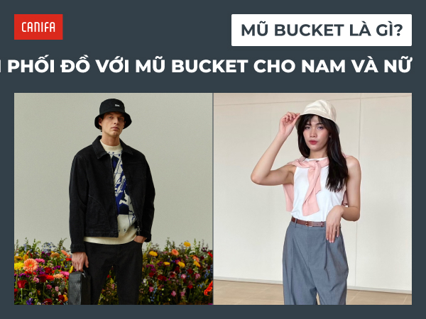 phối đồ với mũ bucket nữ