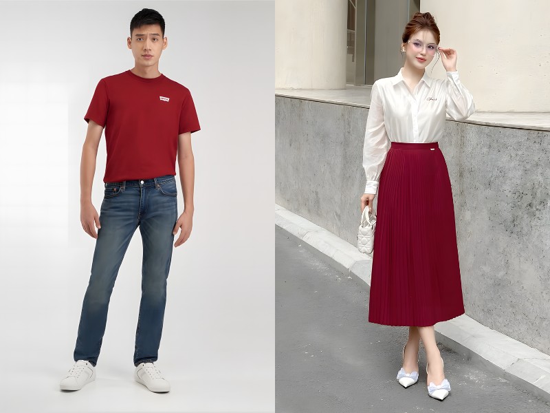 màu đỏ hợp với màu gì nhất