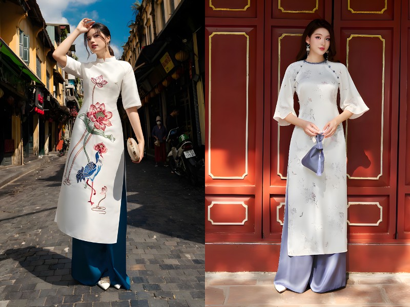 áo dài trắng phối với quần màu gì