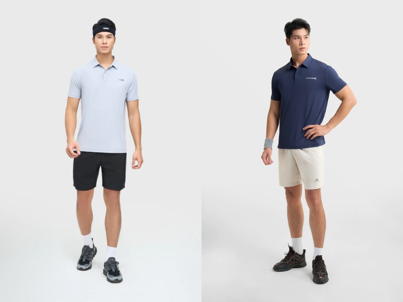 Áo polo cùng short kaki