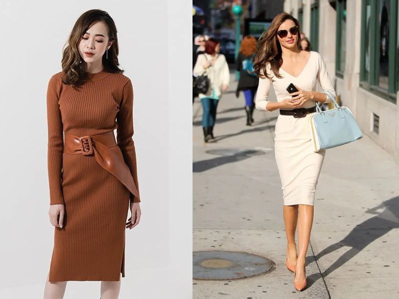 cách che bụng mỡ khi mặc váy body