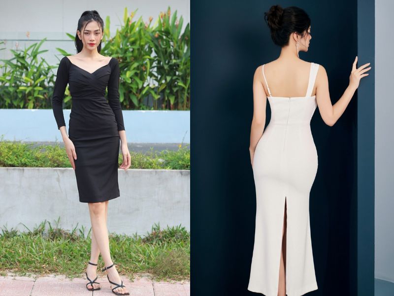 cách che bụng mỡ khi mặc váy body