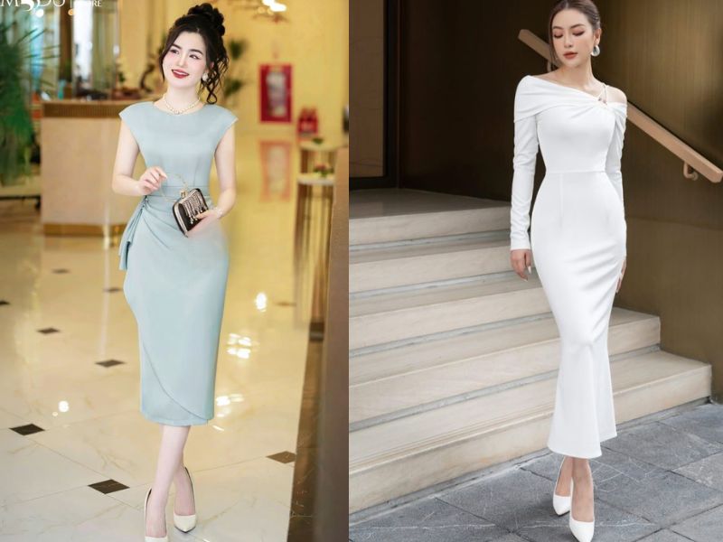 cách che bụng mỡ khi mặc váy body