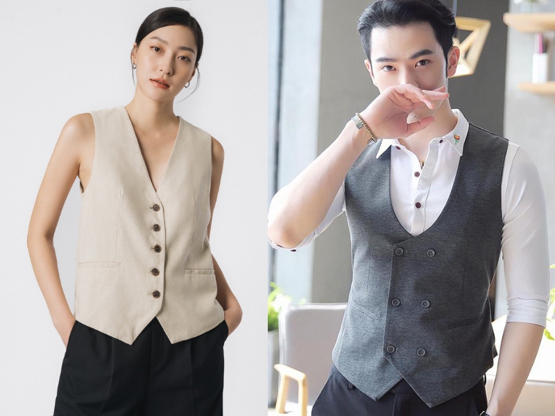 Phối áo gile với áo thun