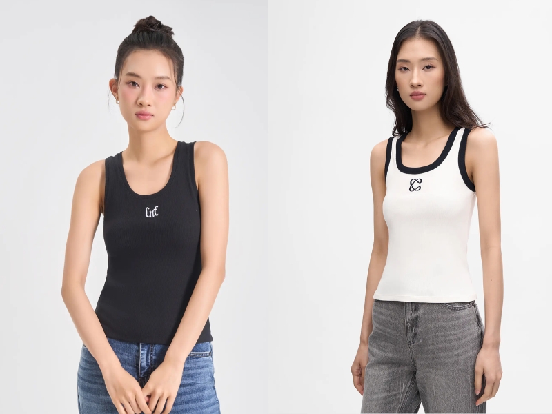 kiểu áo mặc bên trong áo vest nữ