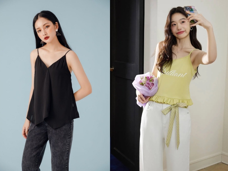 phối đồ với áo 2 dây phối đồ với áo 2 dây
