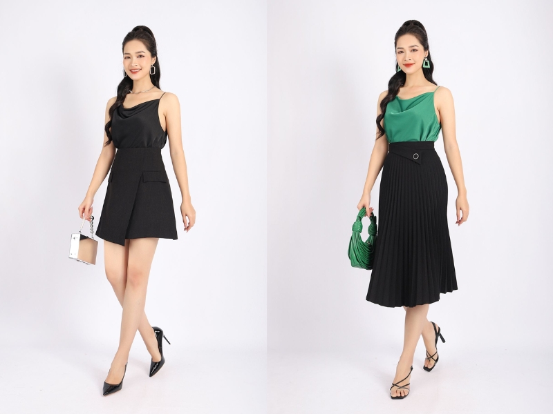 phối đồ với áo 2 dây phối đồ với áo 2 dây