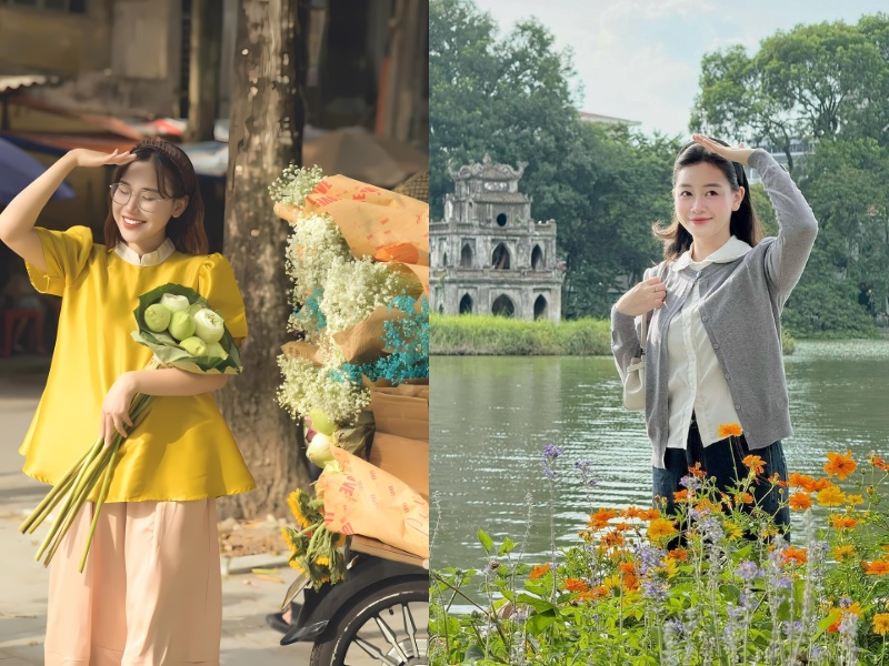 tạo dáng chụp ảnh mùa thu