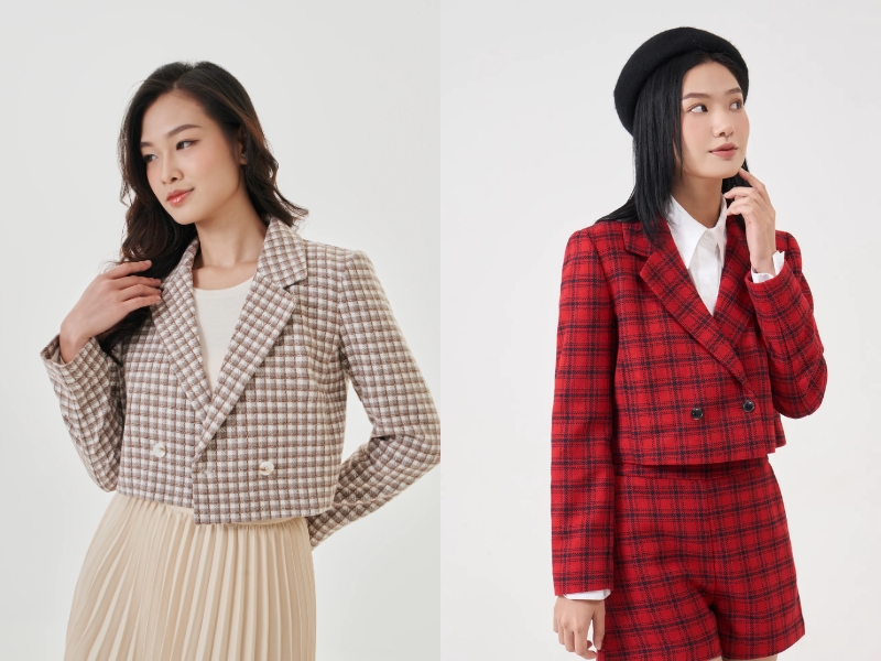 kiểu áo mặc bên trong áo vest nữ
