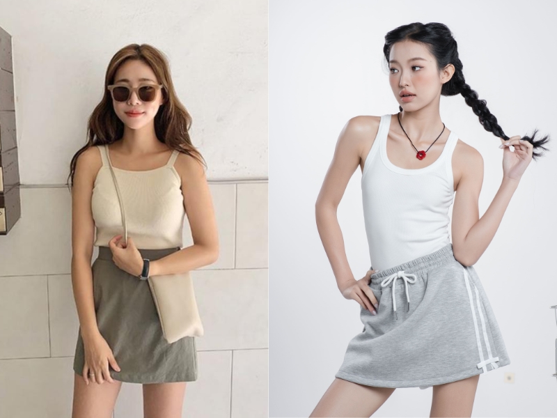 phối đồ với áo 2 dây phối đồ với áo 2 dây