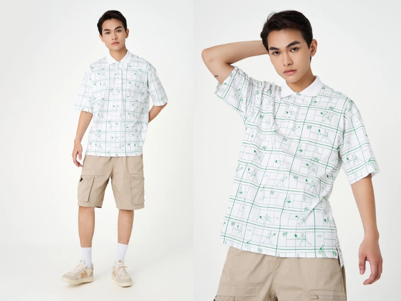 phối đồ với áo polo nam form rộng