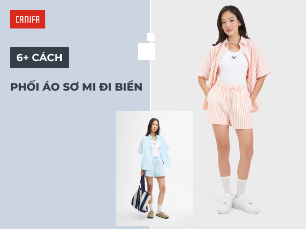 Phối áo sơ mi đi biển