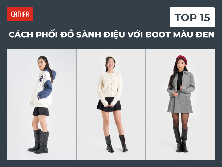 phối đồ với boot nữ màu đen