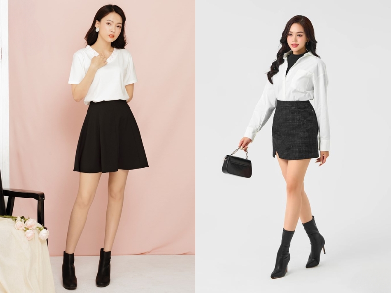 phối đồ với boot màu đen