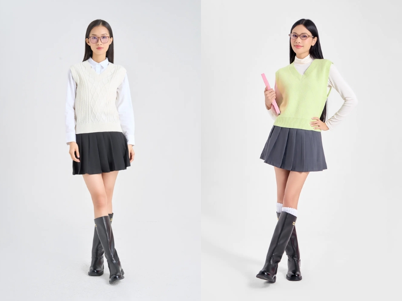 cách phối đồ với boot cổ cao màu đen