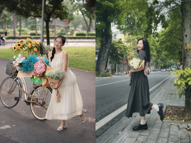 tạo dáng chụp ảnh mùa thu